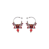 Crimson Fire Set,Beaded Hoop Earring,Homa 