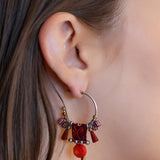 Crimson Fire Set,Beaded Hoop Earring,Homa 