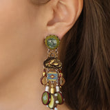 Vintage Gold Set,Statement Earring,Prato 