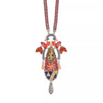 Orange Long Necklace Embroidered Dream Set, Lily