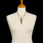 Gold Long Necklace Royal Gold Set, Jin jewelry bust H3482B