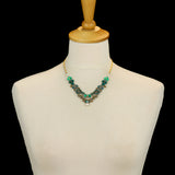 Green Female Necklaces Royal Velvet Set, Zenadia