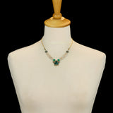 Green Elegant Necklaces Royal Velvet Set, Altheo