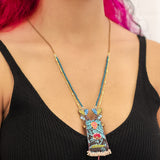 Summer Skies Set, Designer Pendant Necklace, Moon