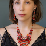 Crimson Fire Set,Bold Necklace,Blaze 