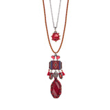 Crimson Fire Set,Long Pendant Necklace,Brasier 