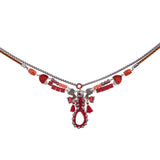 Crimson Fire Set,Layered Necklace,Fuego 