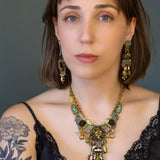 Vintage Gold Set,Statement Necklace,Prairie 