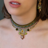 Vintage Gold Set,Artisan Choker Necklace, Hara