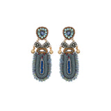 Mid Season Set, Blue Beaded Uli Earrings
