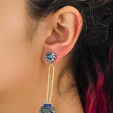 Mid Season Set, Blue Long Anil Earrings