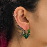Mid Season Set, Hoop Beaded Oba Earrings