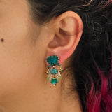Mid Season Set, Green Beaded Lugh Earrings