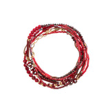 Mid Season Set, Red Beaded  Damu Bracelet
