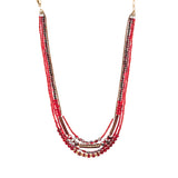 Mid Season Set, Red Beaded  Miskwa Necklace