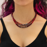 Mid Season Set, Red Beaded  Miskwa Necklace