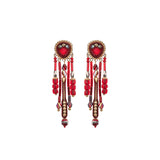 Mid Season Set, Long Beaded Oni Earrings
