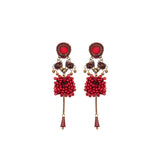 Mid Season Set, Red Beaded  Sani Earrings