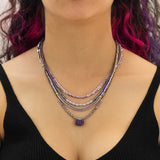Mid Season Set, Purple Beaded Corcra Necklace