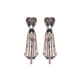 Mid Season Set, Purple Long Beaded Purpar Earrings