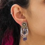 Mid Season Set, Purple Beaded Zambarau Earrings