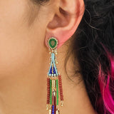 Mid Season Set, Long Boho Beaded Onida Earrings