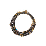 Mid Season Set, Black - Gold Beaded Nayara Bracelet