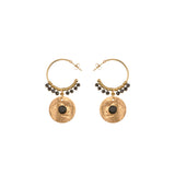 Mid Season Set, Black - Gold Hoop Orin Earrings