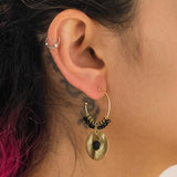 Mid Season Set, Black - Gold Hoop Orin Earrings