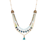 Mid Season Set, Green - Blue Beaded Eira Necklace