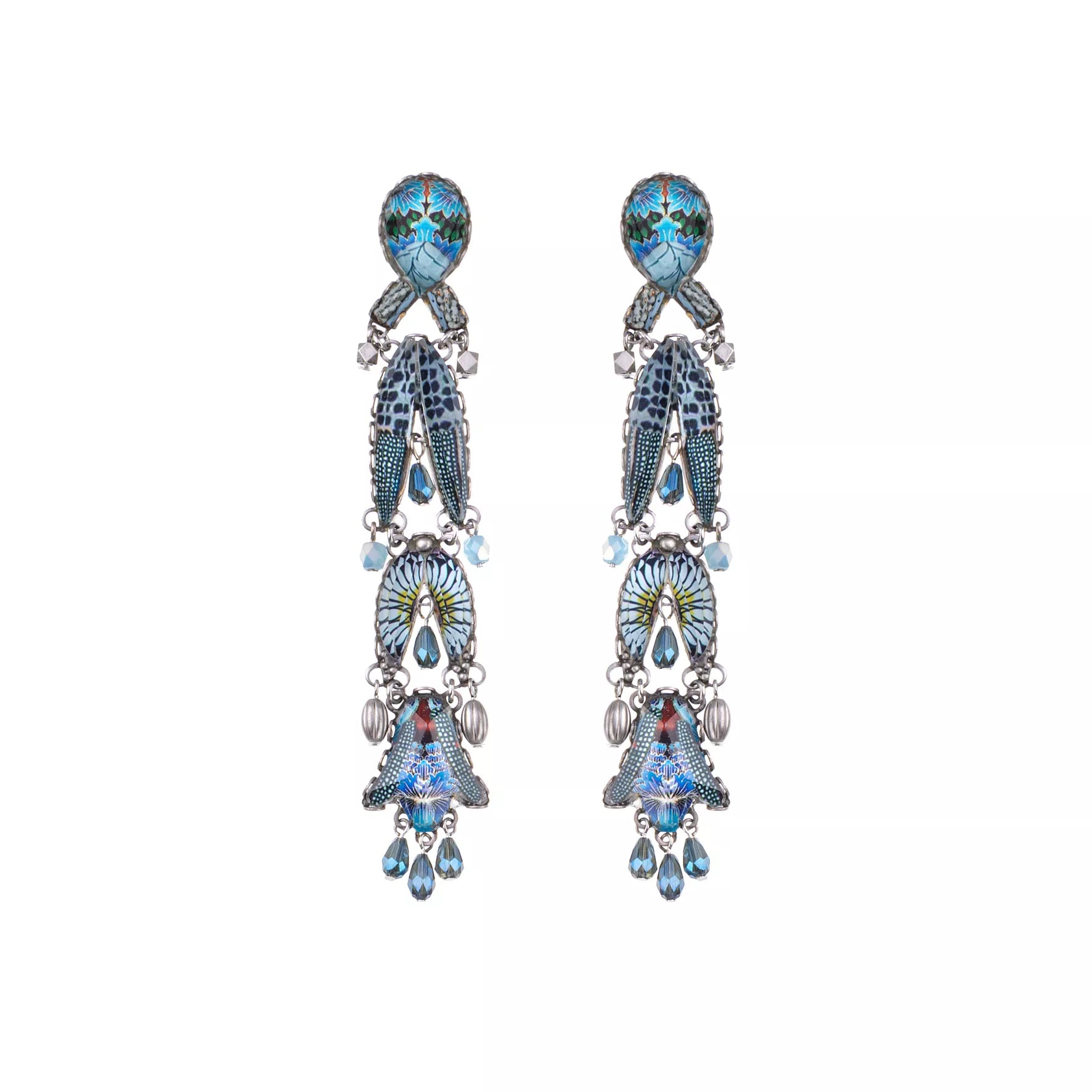 Blue Long Earrings Deep Sea Set, Marina