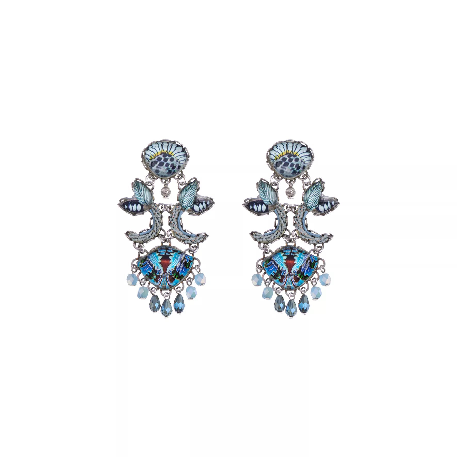 Blue Flower Earrings Deep Sea Set, Pelaya