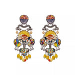 Yellow Festive Earrings Bright Sunset Set, Sol