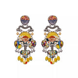 Yellow Festive Earrings Bright Sunset Set, Sol