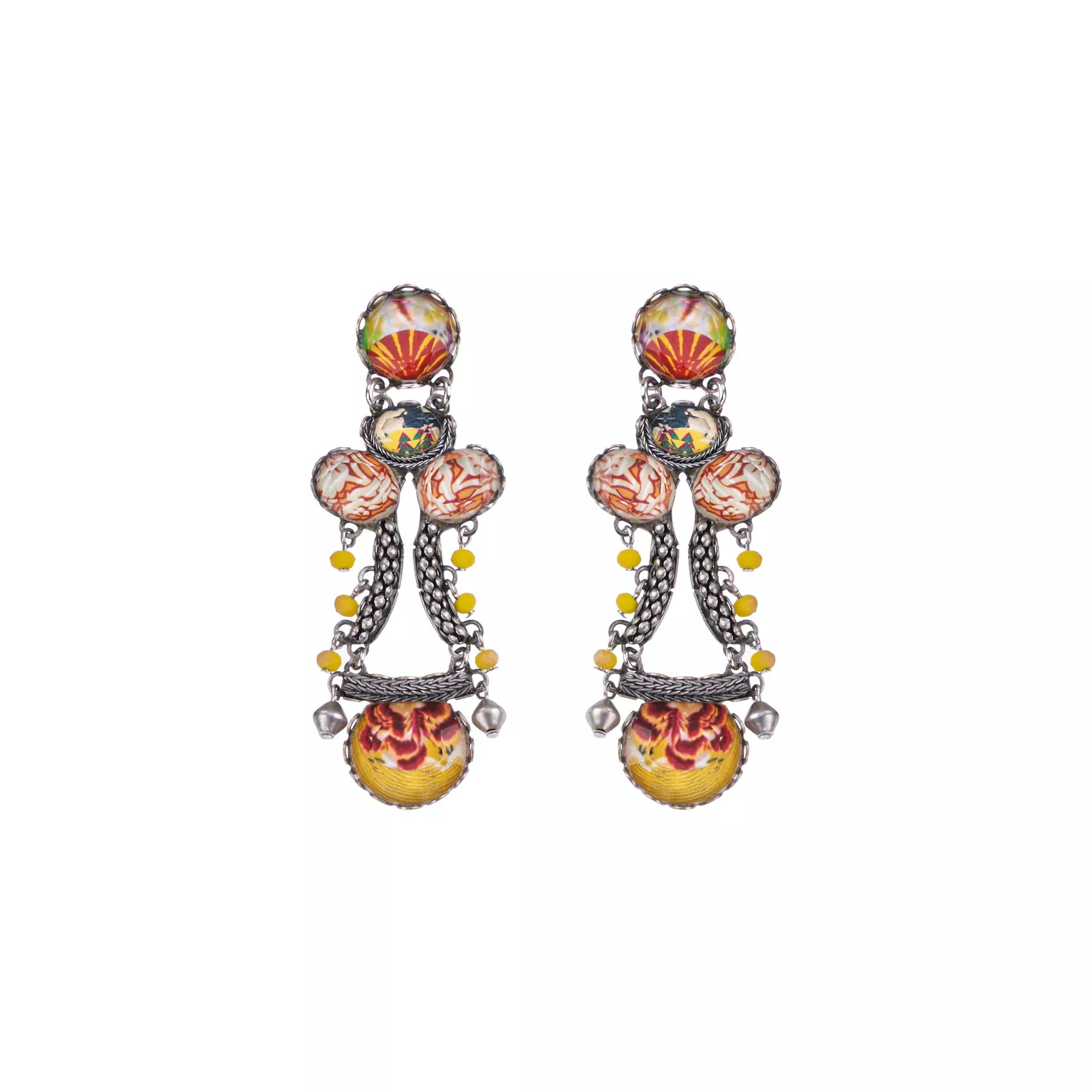 Yellow Female Earrings Bright Sunset Set, Xia