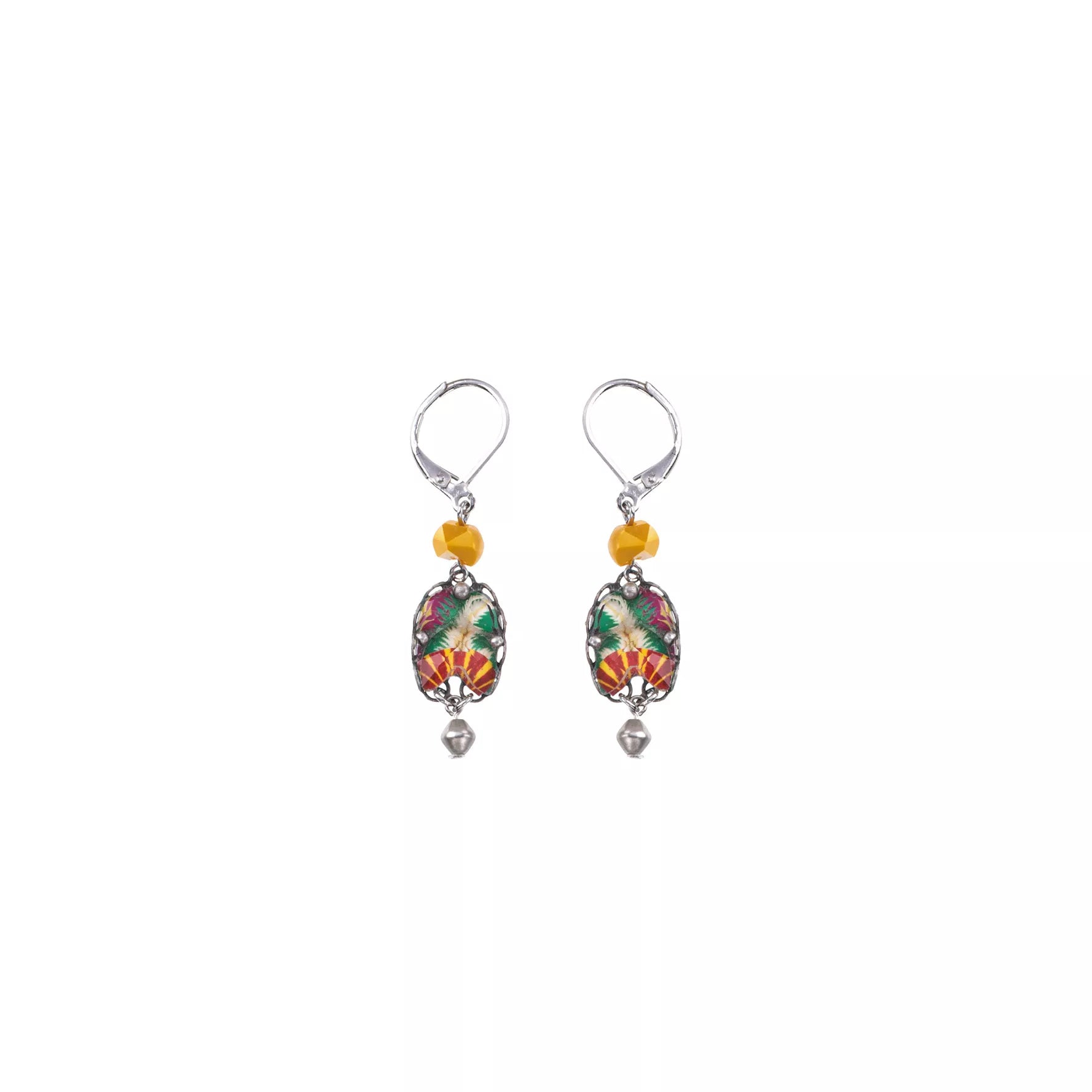 Yellow Dangling Earrings Bright Sunset Set, Elio