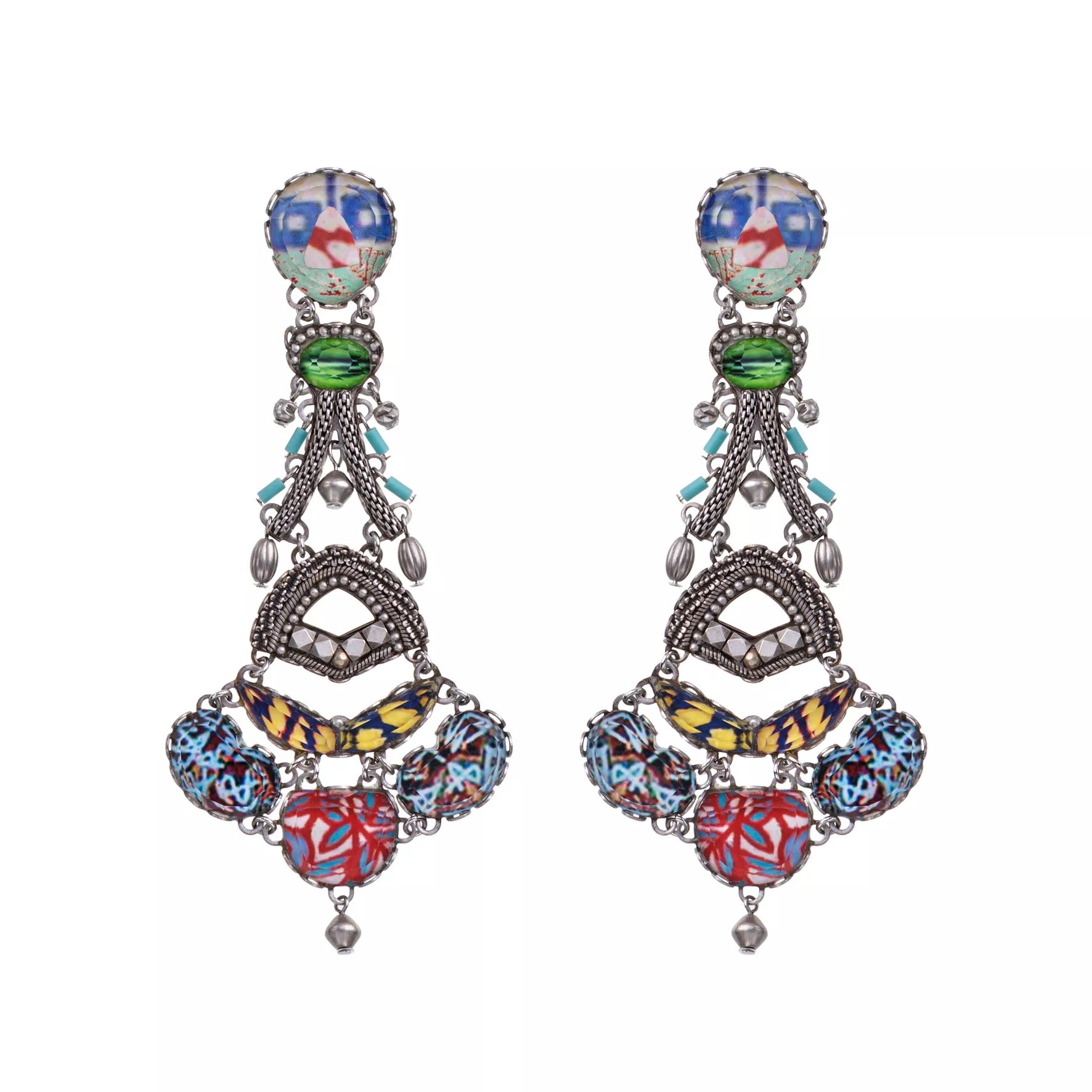 Colorful Long Earrings Carnival Set, Jolly