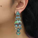 Emerald Reflection Set, Mossira Earrings