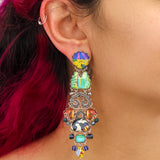 Candy Twist Set, Long Bohemian Earrings, Taffy