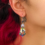 Candy Twist Set, Drop Colorful Glass Earrings, Lolly