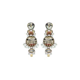 Neptune's Garden Set, Artist Glass Earrings, Spirulina