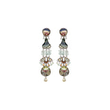 Neptune's Garden Set, Long Glass Earrings, Dulse