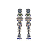 Blue Domes Set, Fused Glass Earrings, Crete