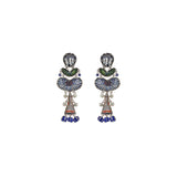 Blue Domes Set, Blue Glass Earrings, Paros