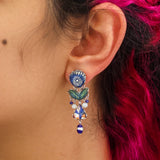 Blue Domes Set, Small Bule Earrings, Aphrodite