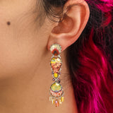 Sunflower Surprise Set, Long Glass Earrings, Sunny