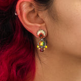 Sunflower Surprise Set, Small Colorful Glass Earrings, Bri