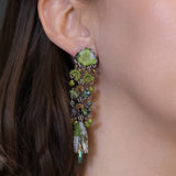 Forest Reflection Set,Long Glass Earring, Nori
