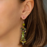 Forest Reflection Set,Long  Dangle Earring, Kelp