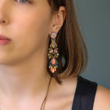 Amber Bloom Set,Glass Earring, Gourd